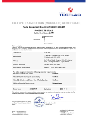 certificato di esame di tipo UE (modulo b)